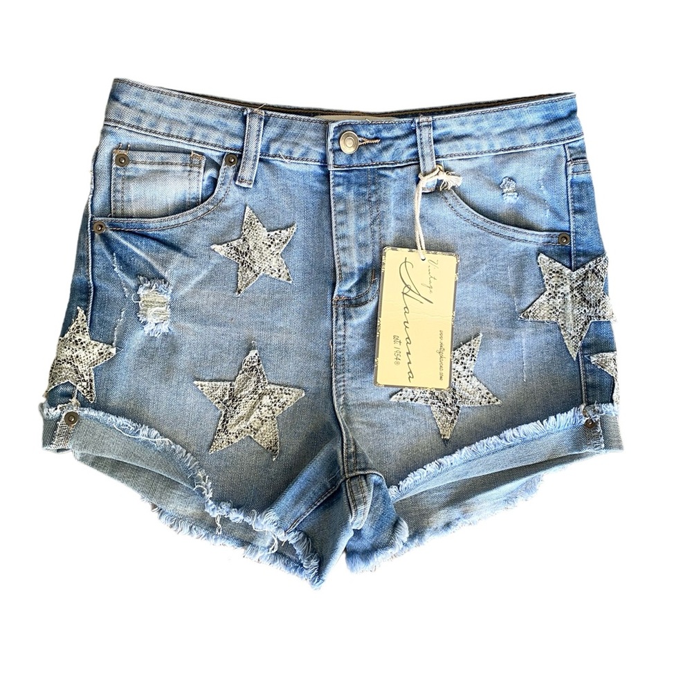 NWT Vintage Havana denim shorts with stars jacket. jacket.